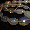 7 inches Very Rare Ethiopian Opal Full Blue Transeparent Very Unique Super Rare Ethiopian Opal Smooth Oval Super Rare Inside Fire Opal Size 4 -10mm approx really amazing QUALITY
